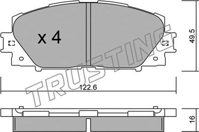 Trusting 761.1 - Тормозные колодки, дисковые, комплект unicars.by