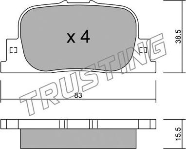 Trusting 768.0 - Тормозные колодки, дисковые, комплект unicars.by