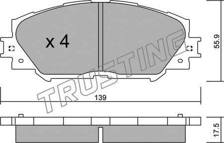 Trusting 763.0 - Тормозные колодки, дисковые, комплект unicars.by