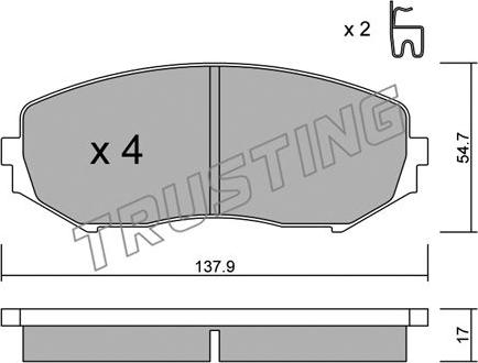 Trusting 782.0 - Тормозные колодки, дисковые, комплект unicars.by