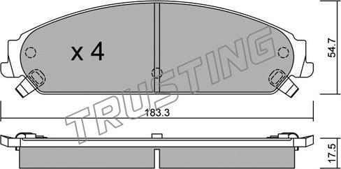 Trusting 733.0 - Тормозные колодки, дисковые, комплект unicars.by