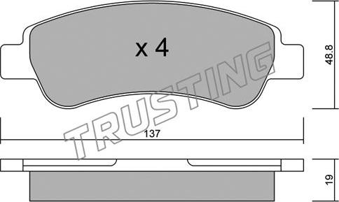 Trusting 726.0 - Тормозные колодки, дисковые, комплект unicars.by