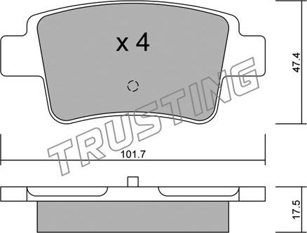 Trusting 721.0 - Тормозные колодки, дисковые, комплект unicars.by