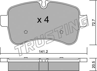 Trusting 727.0 - Тормозные колодки, дисковые, комплект unicars.by