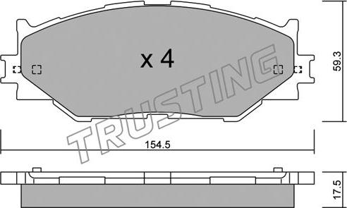 Trusting 776.0 - Тормозные колодки, дисковые, комплект unicars.by