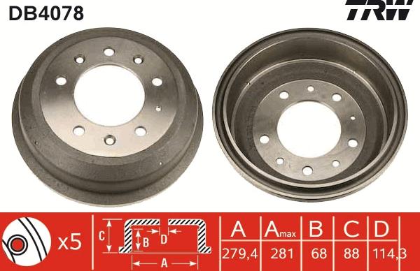 TRW DB4078 - Тормозной барабан unicars.by