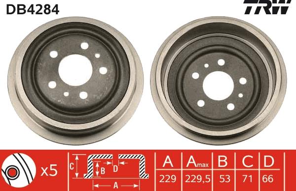 TRW DB4284 - Тормозной барабан unicars.by