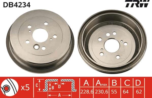 TRW DB4234 - Тормозной барабан unicars.by