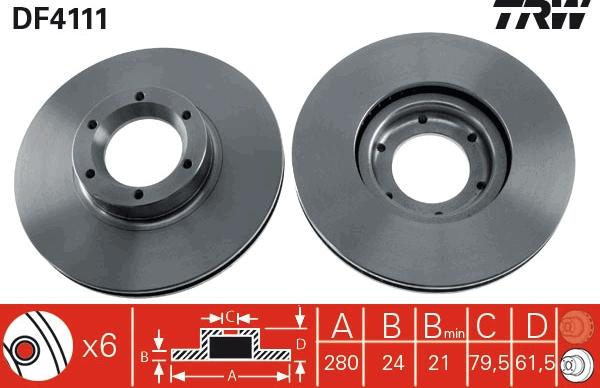 TRW DF4111 - Тормозной диск unicars.by