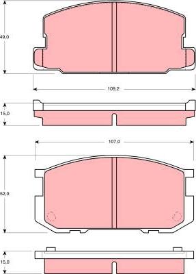 TRW GDB954 - Тормозные колодки, дисковые, комплект unicars.by