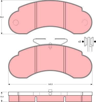 TRW GDB950 - Тормозные колодки, дисковые, комплект unicars.by