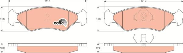 TRW GDB953 - Тормозные колодки, дисковые, комплект unicars.by