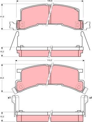 TRW GDB937 - Тормозные колодки, дисковые, комплект unicars.by