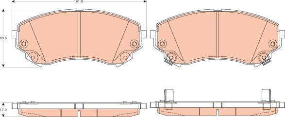 TRW GDB4456 - Тормозные колодки, дисковые, комплект unicars.by