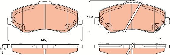 TRW GDB4605 - Тормозные колодки, дисковые, комплект unicars.by