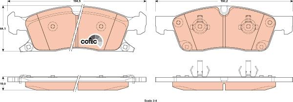 TRW GDB4603 - Тормозные колодки, дисковые, комплект unicars.by