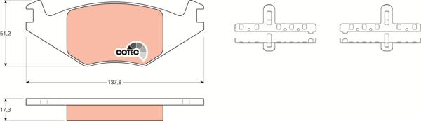 TRW GDB463 - Тормозные колодки, дисковые, комплект unicars.by