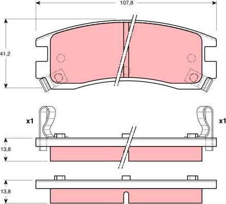 TRW GDB4042 - Тормозные колодки, дисковые, комплект unicars.by