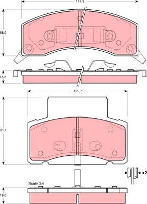 TRW GDB4066 - Тормозные колодки, дисковые, комплект unicars.by