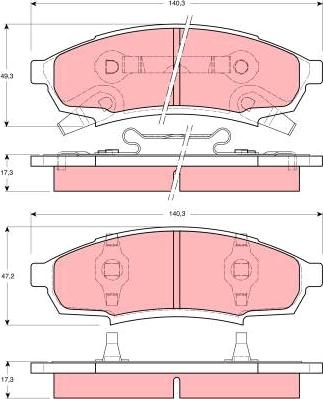 TRW GDB4014 - Тормозные колодки, дисковые, комплект unicars.by