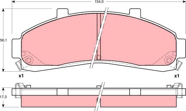 TRW GDB4010 - Тормозные колодки, дисковые, комплект unicars.by