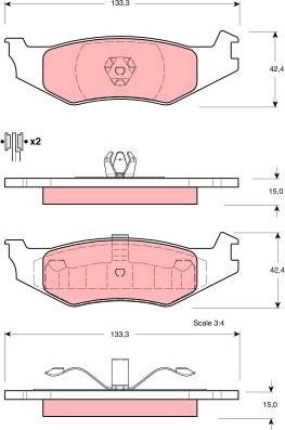 TRW GDB4012 - Тормозные колодки, дисковые, комплект unicars.by