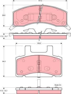 TRW GDB4031 - Тормозные колодки, дисковые, комплект unicars.by