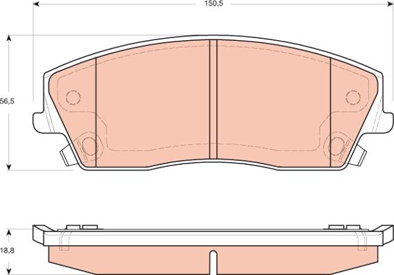 TRW GDB4140 - Тормозные колодки, дисковые, комплект unicars.by