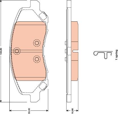 TRW GDB4141 - Тормозные колодки, дисковые, комплект unicars.by