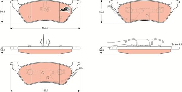 TRW GDB4130 - Тормозные колодки, дисковые, комплект unicars.by