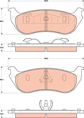 TRW GDB4132 - Тормозные колодки, дисковые, комплект unicars.by