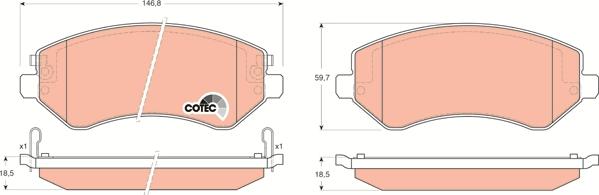 TRW GDB4126 - Тормозные колодки, дисковые, комплект unicars.by