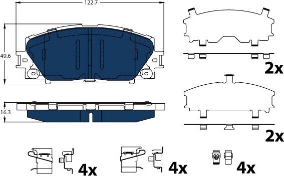 TRW GDB4173BTE - Тормозные колодки, дисковые, комплект unicars.by