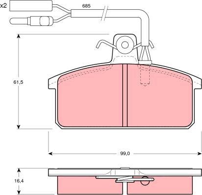 TRW GDB417 - Тормозные колодки, дисковые, комплект unicars.by