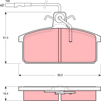 TRW GDB422 - Тормозные колодки, дисковые, комплект unicars.by