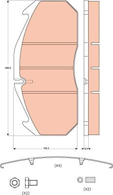 TRW GDB5065 - Тормозные колодки, дисковые, комплект unicars.by