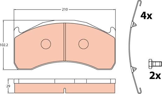 TRW GDB5089 - Тормозные колодки, дисковые, комплект unicars.by