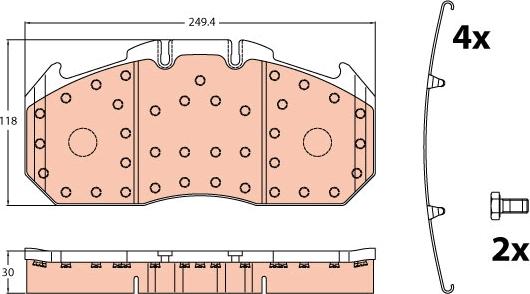 TRW GDB5086 - Тормозные колодки, дисковые, комплект unicars.by