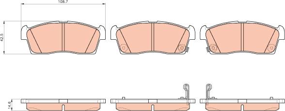 TRW GDB1940 - Тормозные колодки, дисковые, комплект unicars.by