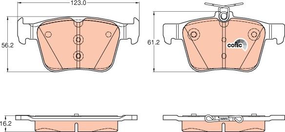 TRW GDB1957 - Тормозные колодки, дисковые, комплект unicars.by