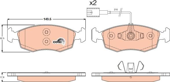 TRW GDB1900 - Тормозные колодки, дисковые, комплект unicars.by