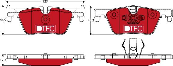 TRW GDB1919DTE - Тормозные колодки, дисковые, комплект unicars.by