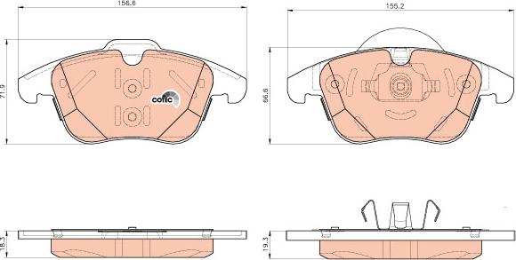 TRW GDB1925 - Тормозные колодки, дисковые, комплект unicars.by