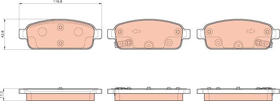 TRW GDB1927 - Тормозные колодки, дисковые, комплект unicars.by