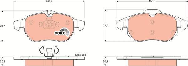 TRW GDB1492 - Тормозные колодки, дисковые, комплект unicars.by