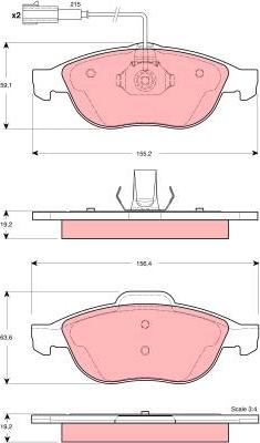 TRW GDB1441 - Тормозные колодки, дисковые, комплект unicars.by