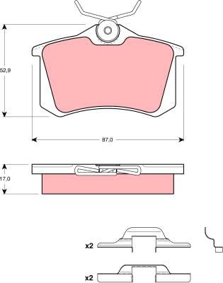 TRW GDB1458 - Тормозные колодки, дисковые, комплект unicars.by