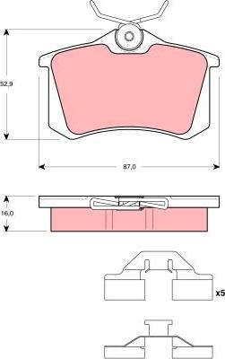 TRW GDB1467 - Тормозные колодки, дисковые, комплект unicars.by