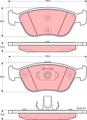 TRW GDB1406 - Тормозные колодки, дисковые, комплект unicars.by