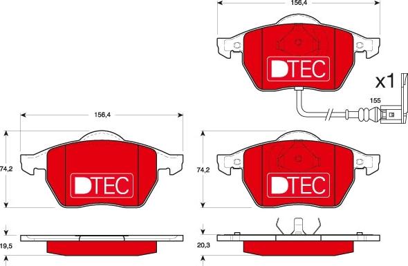 TRW GDB1403DTE - Тормозные колодки, дисковые, комплект unicars.by